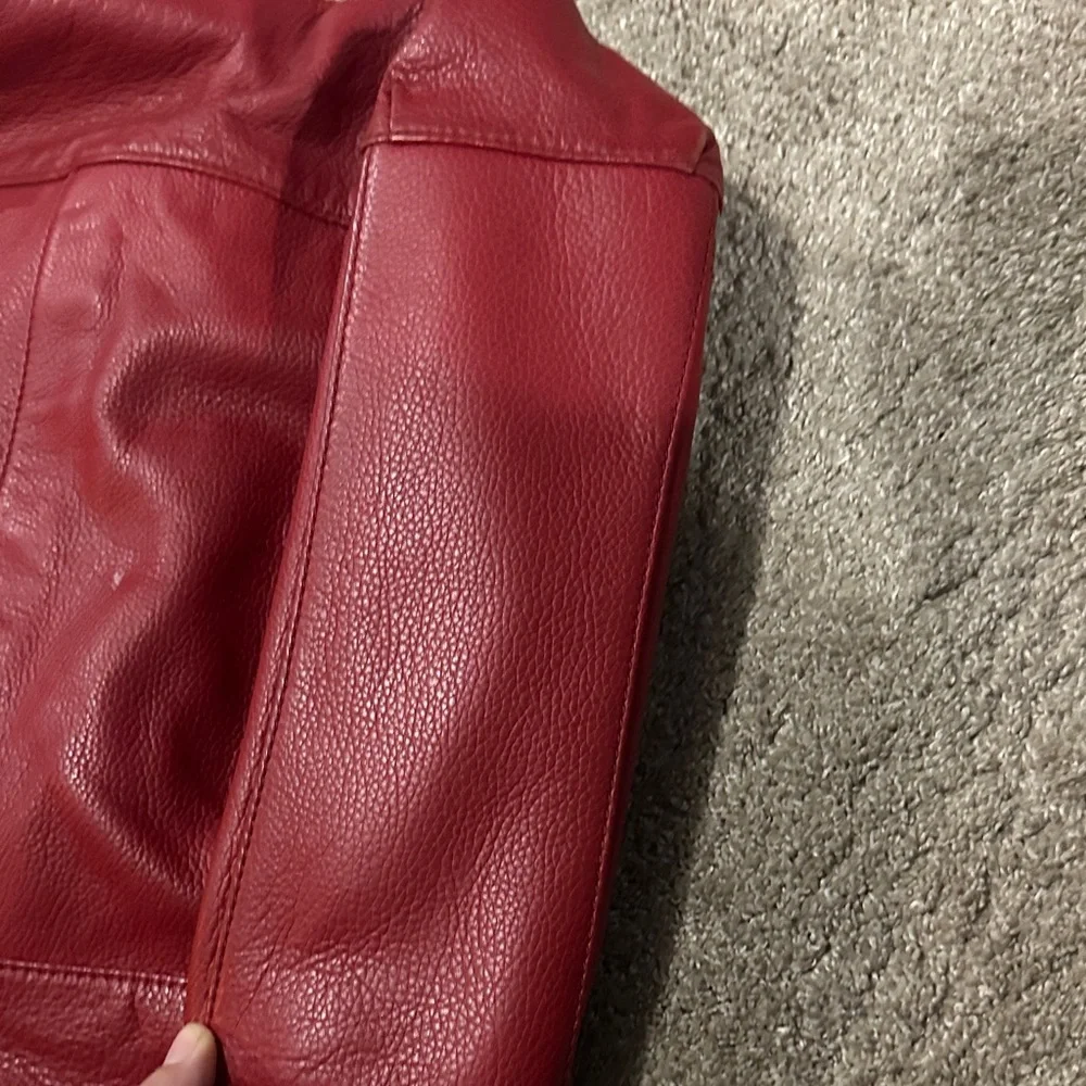 MK Red Leather Shoulder Bag